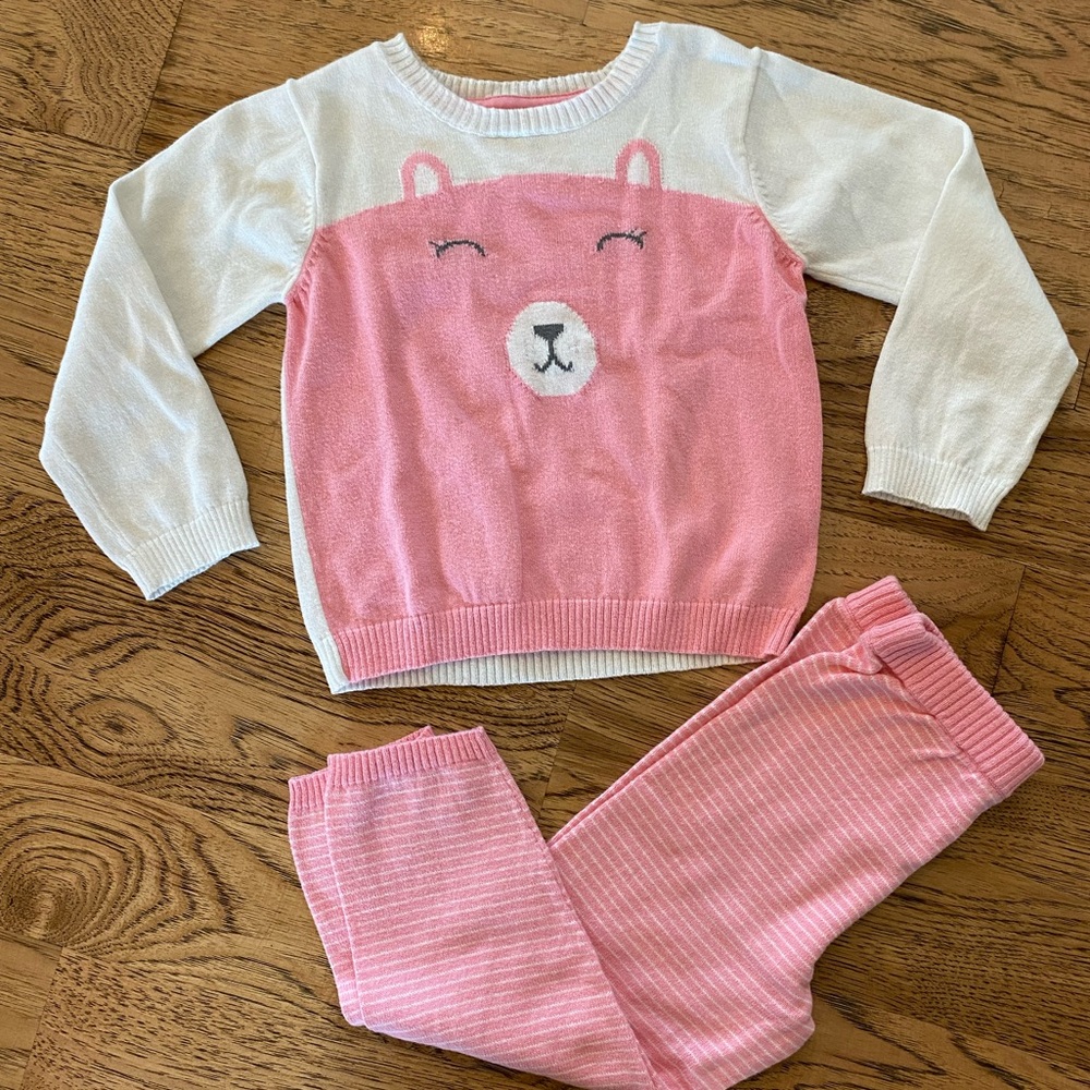 Carters 24month soft pink, lightweight sweater outfit